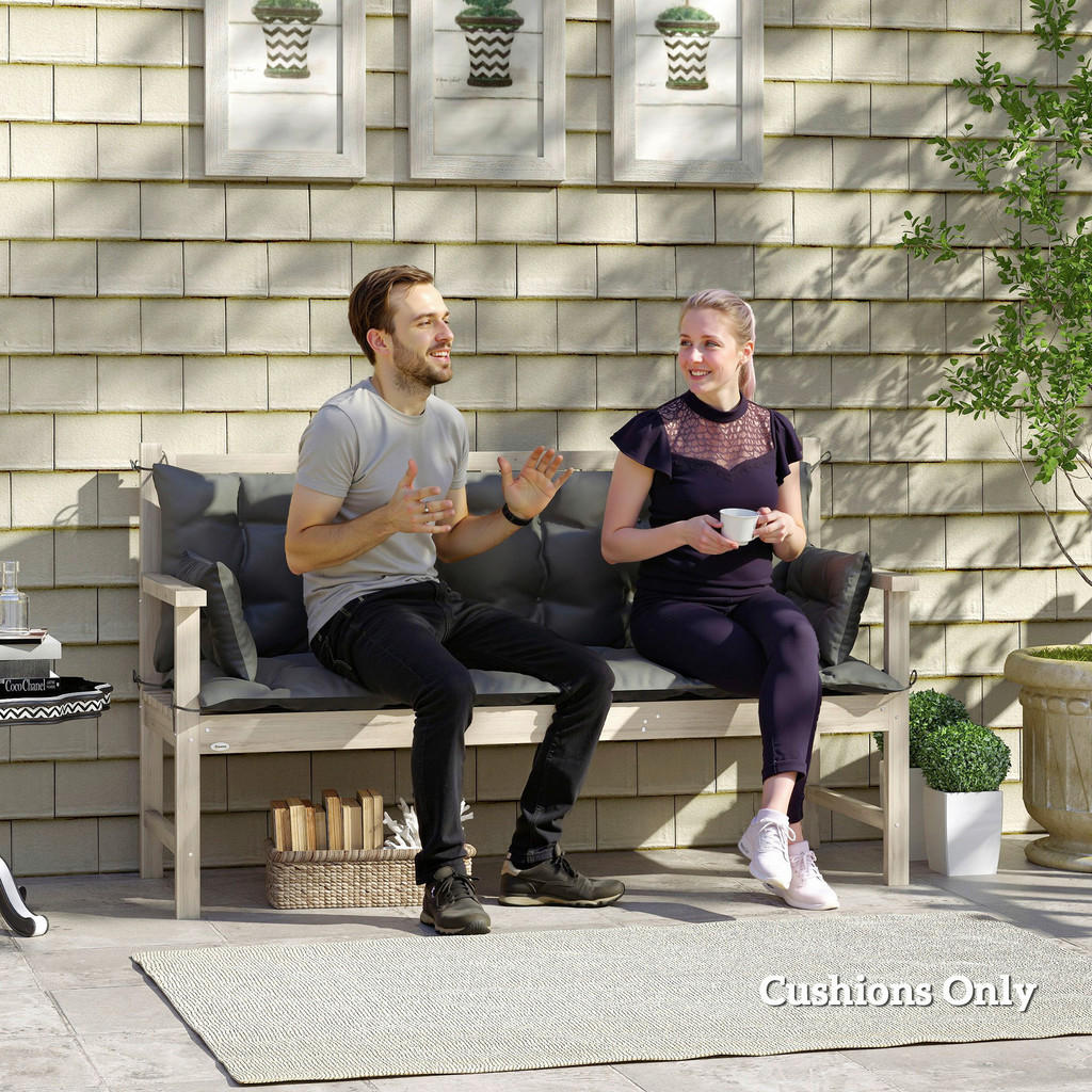 Thumbnail - Outsunny Sitzkissen-Set schwarz Polyester B/H/L: ca. 110x8x180 cm