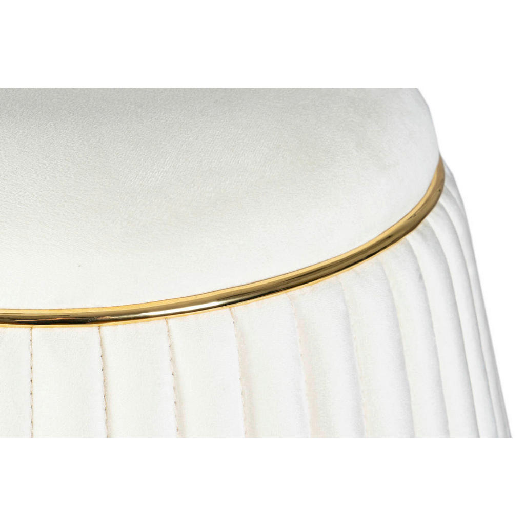 Thumbnail - 360 Living Hocker Doric 200 elfenbein gold H/D: ca. 53x51,5 cm