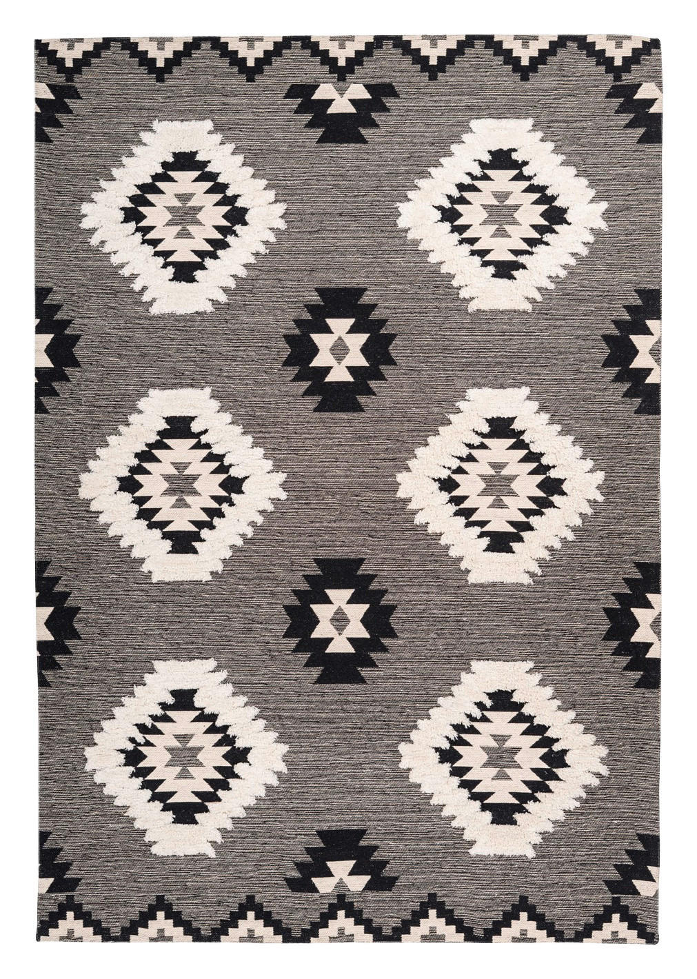 Arte Espina Kurzflorteppich Ethnie 425 grau B/H/L: ca. 80x1x150 cm Ethnie 425 - grau (150,00/80,00/1,00cm) - Arte Espina