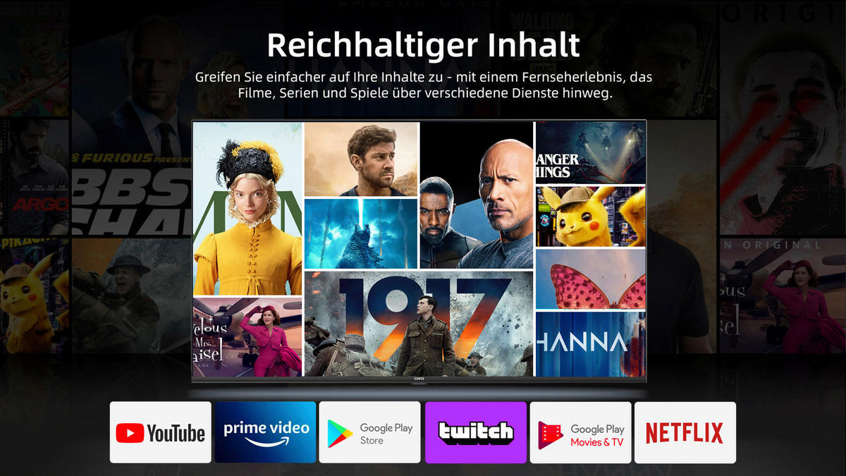 CHiQ Q-LED-TV 55 Zoll Diagonale ca. 139 cm Q-LED-TV_55"_4K_U55QG7L_CHiQ - schwarz - Chiq