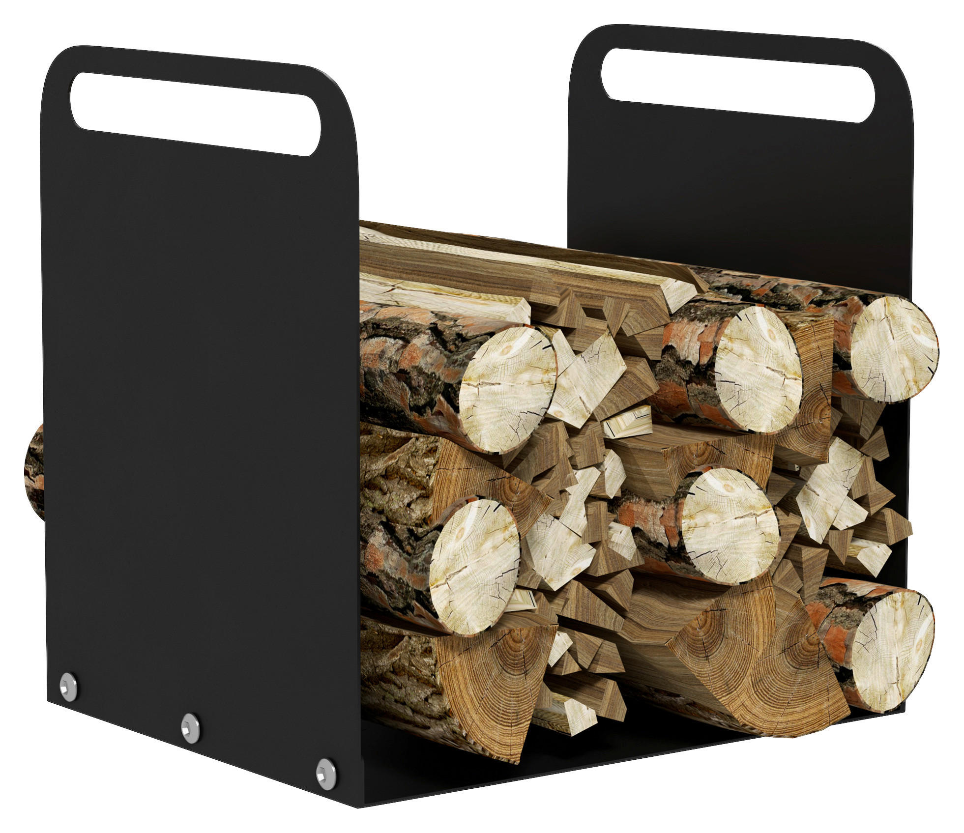 Outsunny Kaminholzregal schwarz B/H/L: ca. 30x36x36,5 cm Kaminholzregal - schwarz (36,50/30,00/36,00cm) - Outsunny