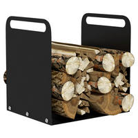 Outsunny Kaminholzregal schwarz B/H/L: ca. 30x36x36,5 cm Kaminholzregal - schwarz (36,50/30,00/36,00cm) - Outsunny