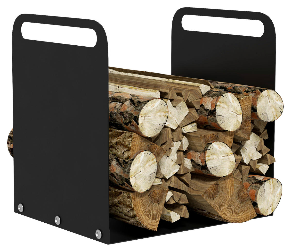 Outsunny Kaminholzregal schwarz B/H/L: ca. 30x36x36,5 cm Kaminholzregal - schwarz (36,50/30,00/36,00cm) - Outsunny