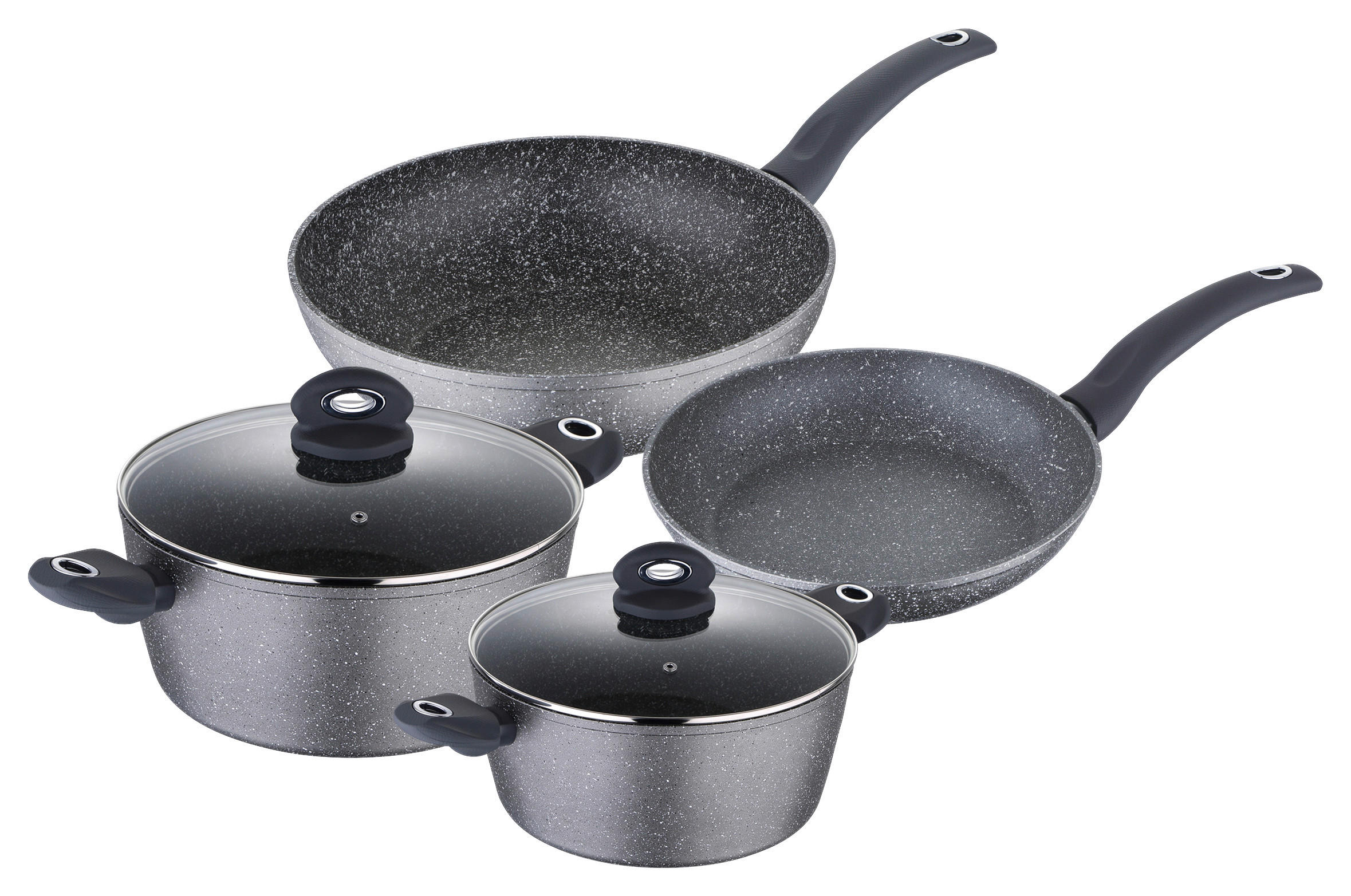 BERGNER Topfset Orion grau Aluminium 6 tlg. Orion - grau - BERGNER