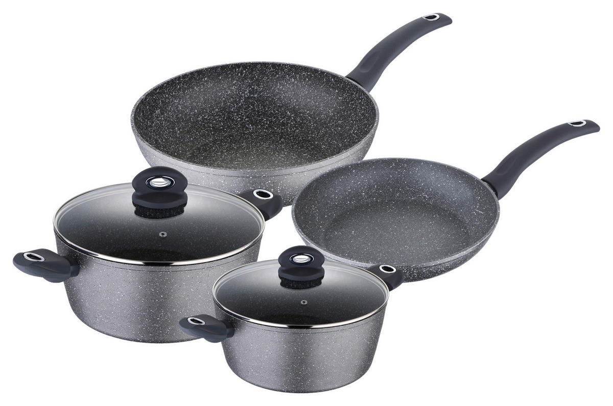 BERGNER Topfset Orion grau Aluminium 6 tlg. Orion - grau - BERGNER