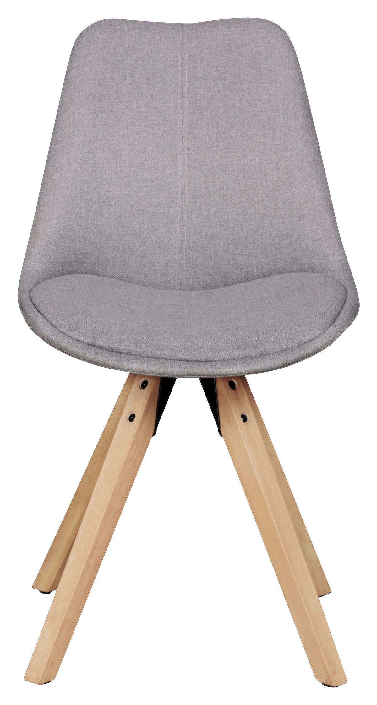 Stuhl 2er-Set hellgrau natur Stoff Echtholz B/H/T: ca. 49x87x52 cm 2er-Set - hellgrau/natur (49,00/87,00/52,00cm) - Wohnling