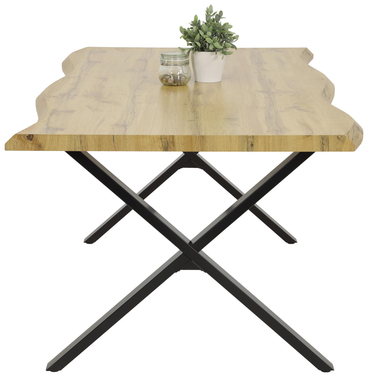 Esstisch GERDA I T Eiche Wildeiche Optik B/H/T: ca. 180x76x100 cm GERDA I T - Eiche/schwarz (180,00/76,00/100,00cm) - Hela