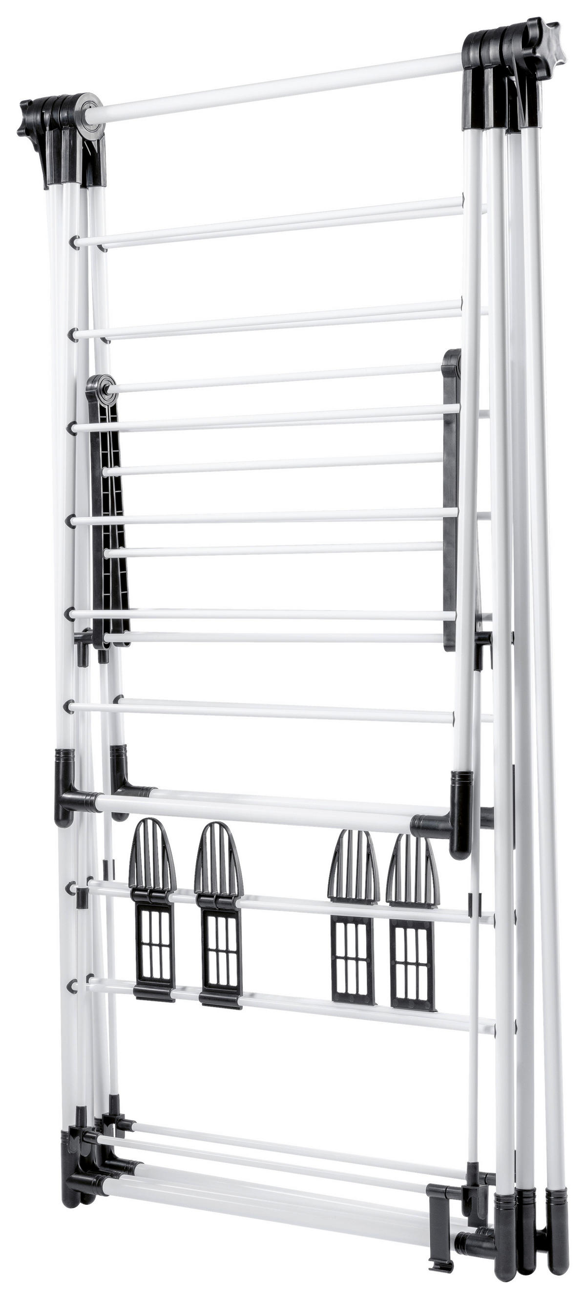 EasyMaxx Flügelwäschetrockner weiß Wäscheständer_EASYmaxx - weiß/schwarz (60,50/8,00/108,00cm) - EasyMaxx