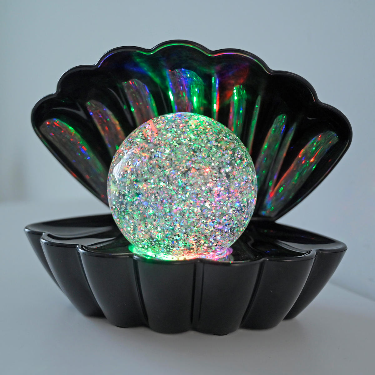 Just Light LED-Dekoleuchte schwarz Kunststoff B/H/D: ca. 18x13x14,8 cm LED-Dekoleuchte_Muschel - schwarz (14,80/13,00cm) - Just Light