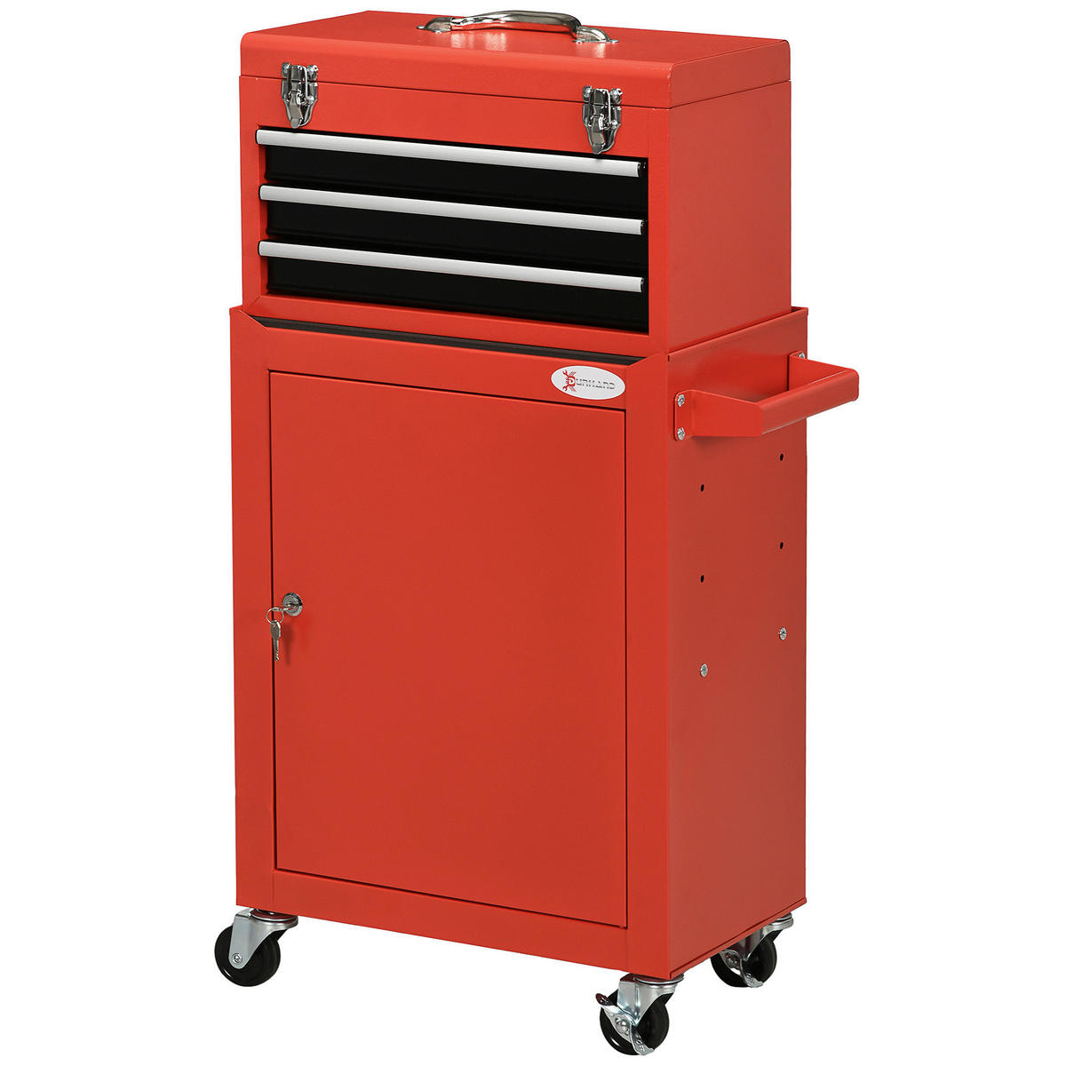 Werkstatt-Zubehör rot B/H/L: ca. 28x46x94 cm Werkzeugwagen - rot (94,00/28,00/46,00cm) - DURHAND