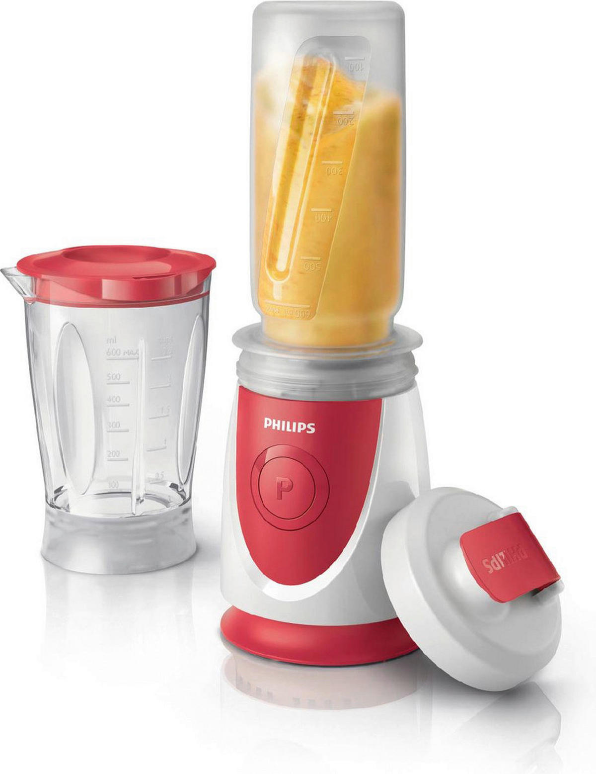 Blender rot Edelstahl B/H/L: ca. 13x23x24 cm Mini-Blender_Philips 1l - rot (24,00/13,00/23,00cm)
