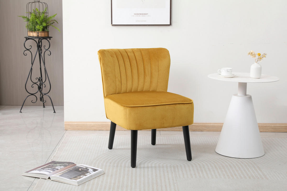 Sessel Emily gold Microfaser B/H/T: ca. 57x76x72 cm Emily - gold/schwarz (57,00/76,00/72,00cm)