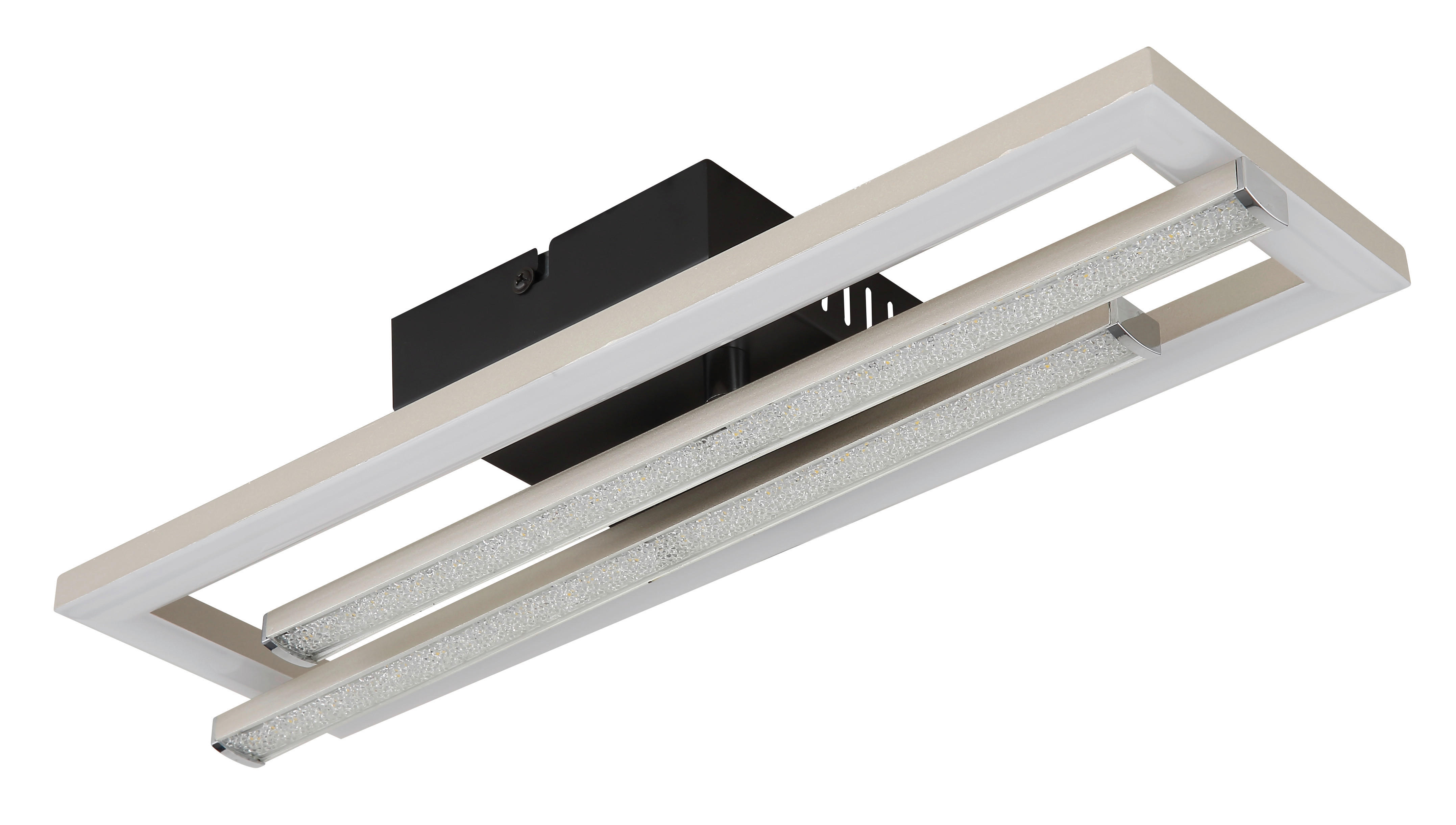 GLOBO LED-Deckenleuchte nickel matt schwarz Kunststoff B/H/T: ca. 37,5x6,3x40 cm 1 Brennstellen HIGHWAY - nickel matt/schwarz (37,50/6,30/40,00cm) - GLOBO