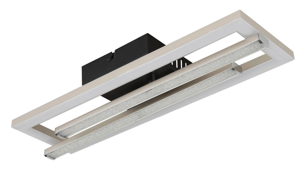 GLOBO LED-Deckenleuchte nickel matt schwarz Kunststoff B/H/T: ca. 37,5x6,3x40 cm 1 Brennstellen HIGHWAY - nickel matt/schwarz (37,50/6,30/40,00cm) - GLOBO