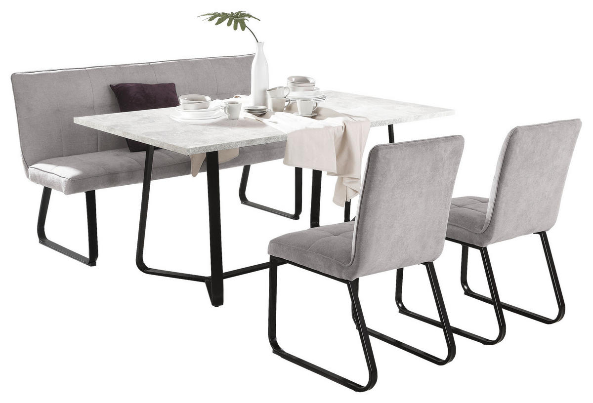 Bank TALEA hellgrau schwarz B/H/T: ca. 160x92x59 cm TALEA - hellgrau/schwarz (160,00/92,00/59,00cm) - byLIVING