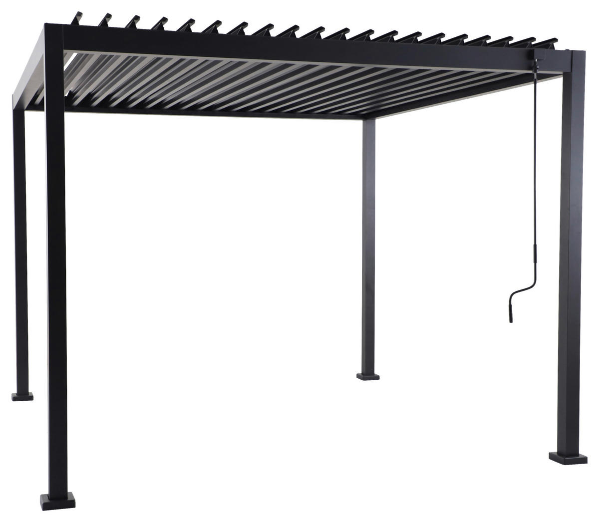 Pergola dunkelgrau Stahlrohr B/H/L: ca. 300x236x300 cm Pergola_mit_Lamellendach - dunkelgrau (300,00/300,00/236,00cm)
