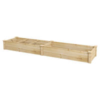 Outsunny Hochbeet natur Holz B/H/L: ca. 60x25x237 cm Hochbeet - natur (237,00/60,00/25,00cm) - Outsunny