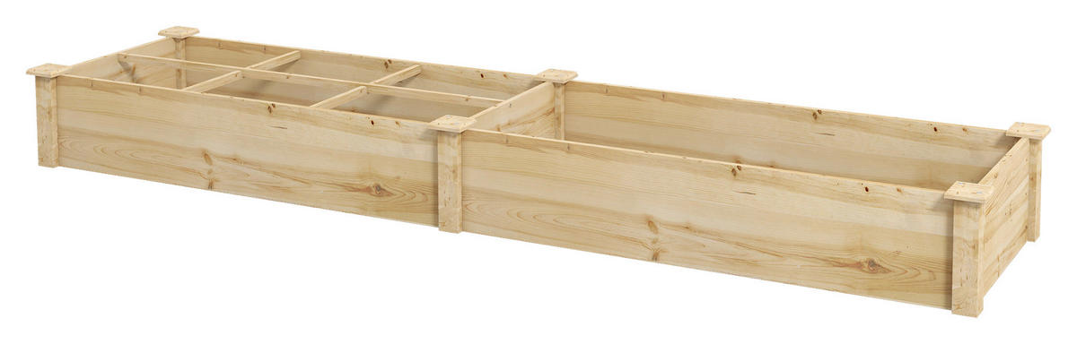 Outsunny Hochbeet natur Holz B/H/L: ca. 60x25x237 cm Hochbeet - natur (237,00/60,00/25,00cm) - Outsunny