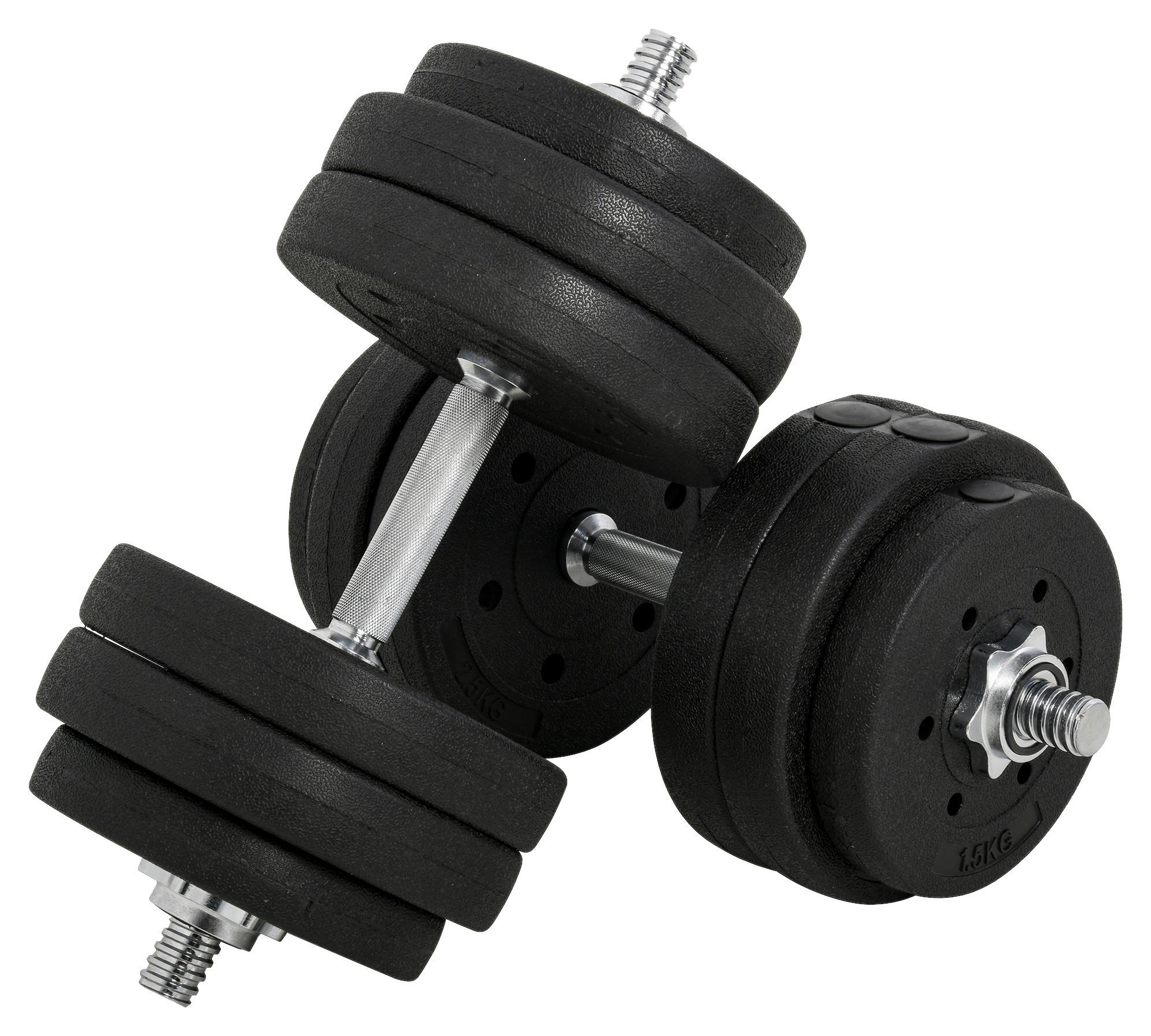 HOMCOM Hantelset schwarz Kunststoff B/H/L: ca. 18x7,5x43 cm Hantel-Set 30kg - schwarz (43,00/18,00/7,50cm) - HOMCOM
