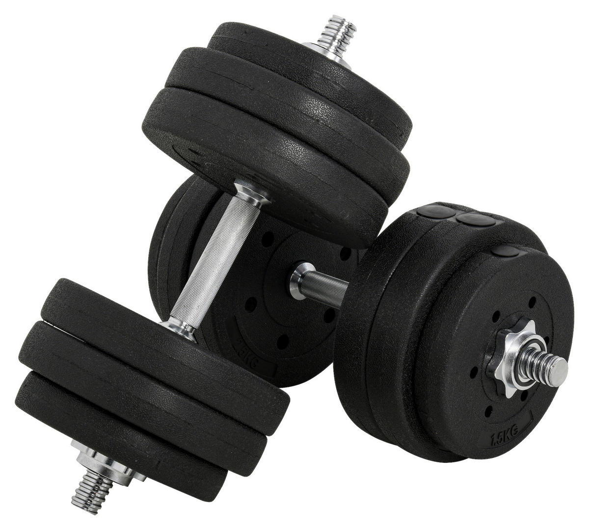 HOMCOM Hantelset schwarz Kunststoff B/H/L: ca. 18x7,5x43 cm Hantel-Set 30kg - schwarz (43,00/18,00/7,50cm) - HOMCOM