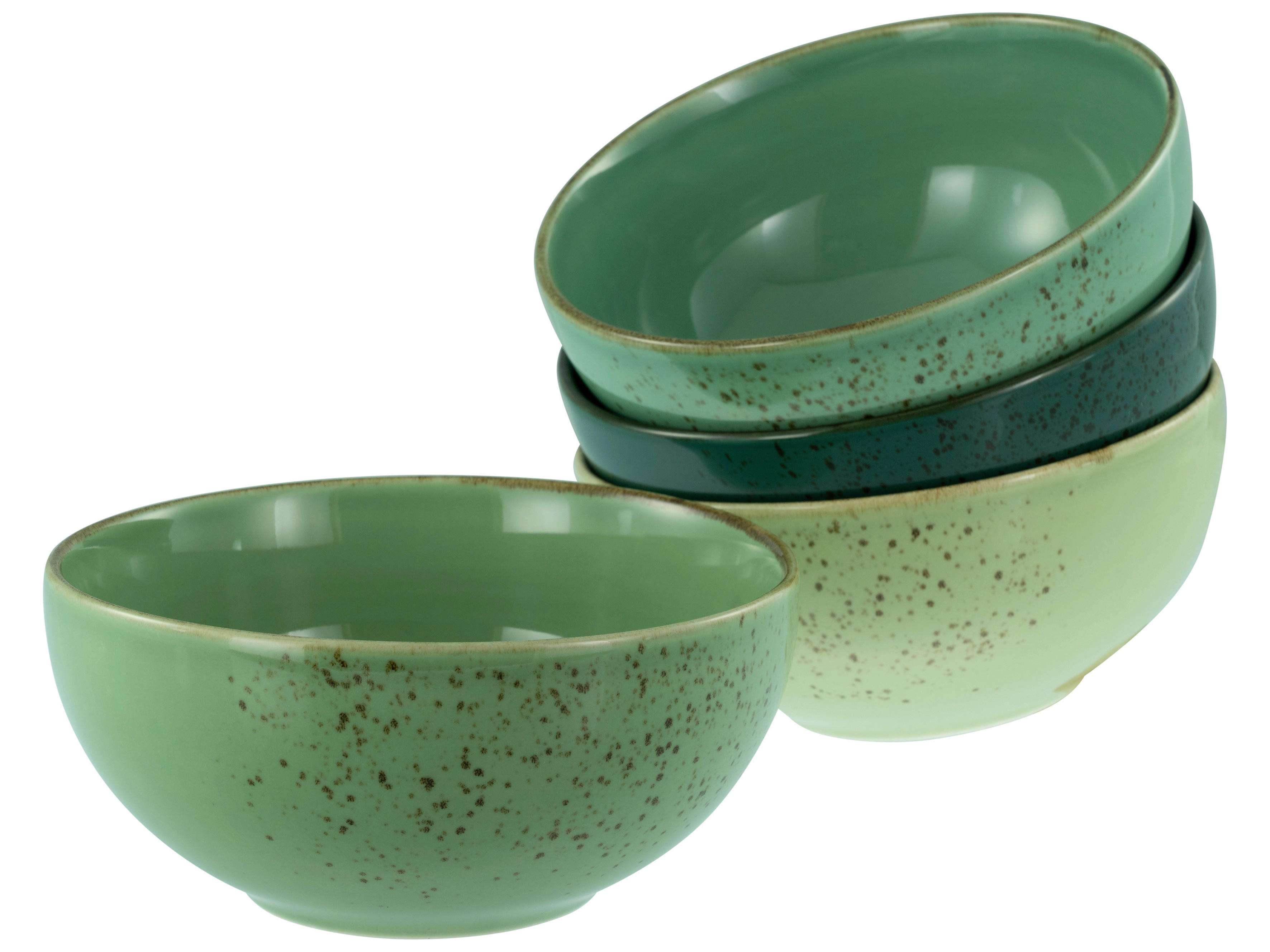 CreaTable Schüssel-Set Nature Collection Green Life grün Steinzeug Nature Collection Green Life - grün - CreaTable