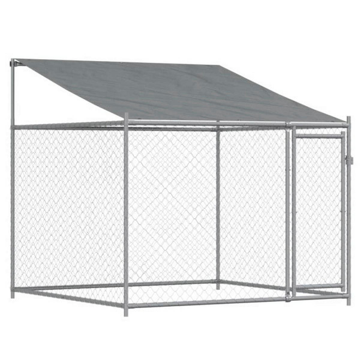 vidaXL Hundekäfig grau Stahl Hundekäfig - grau - vidaXL