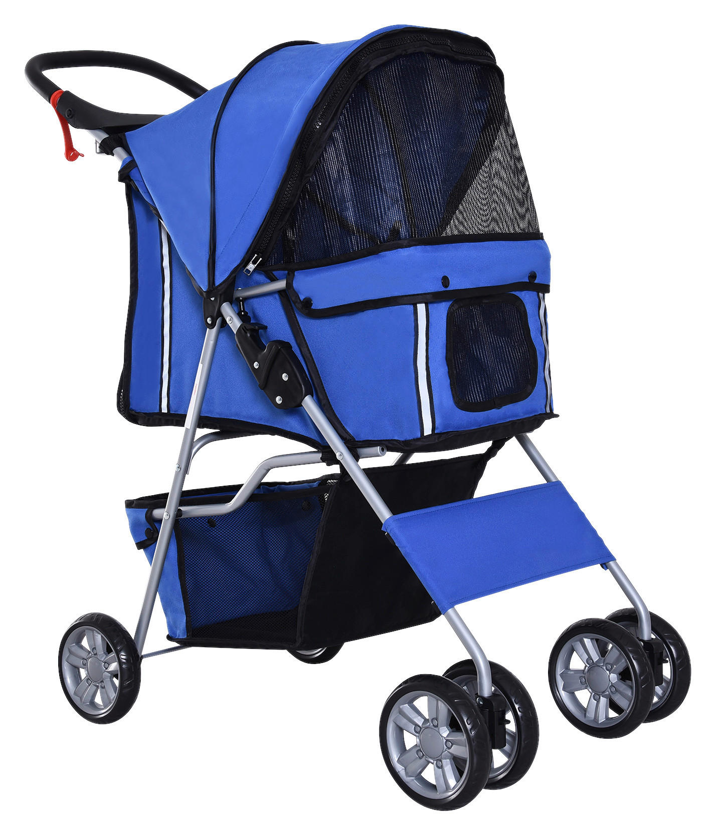 PawHut Hunde-Zubehör blau Edelstahl B/H/L: ca. 45x75x97 cm Hundebuggy - blau (97,00/45,00/75,00cm) - PawHut