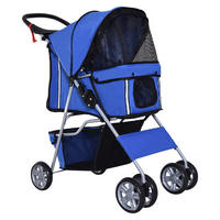 PawHut Hunde-Zubehör blau Edelstahl B/H/L: ca. 45x75x97 cm Hundebuggy - blau (97,00/45,00/75,00cm) - PawHut