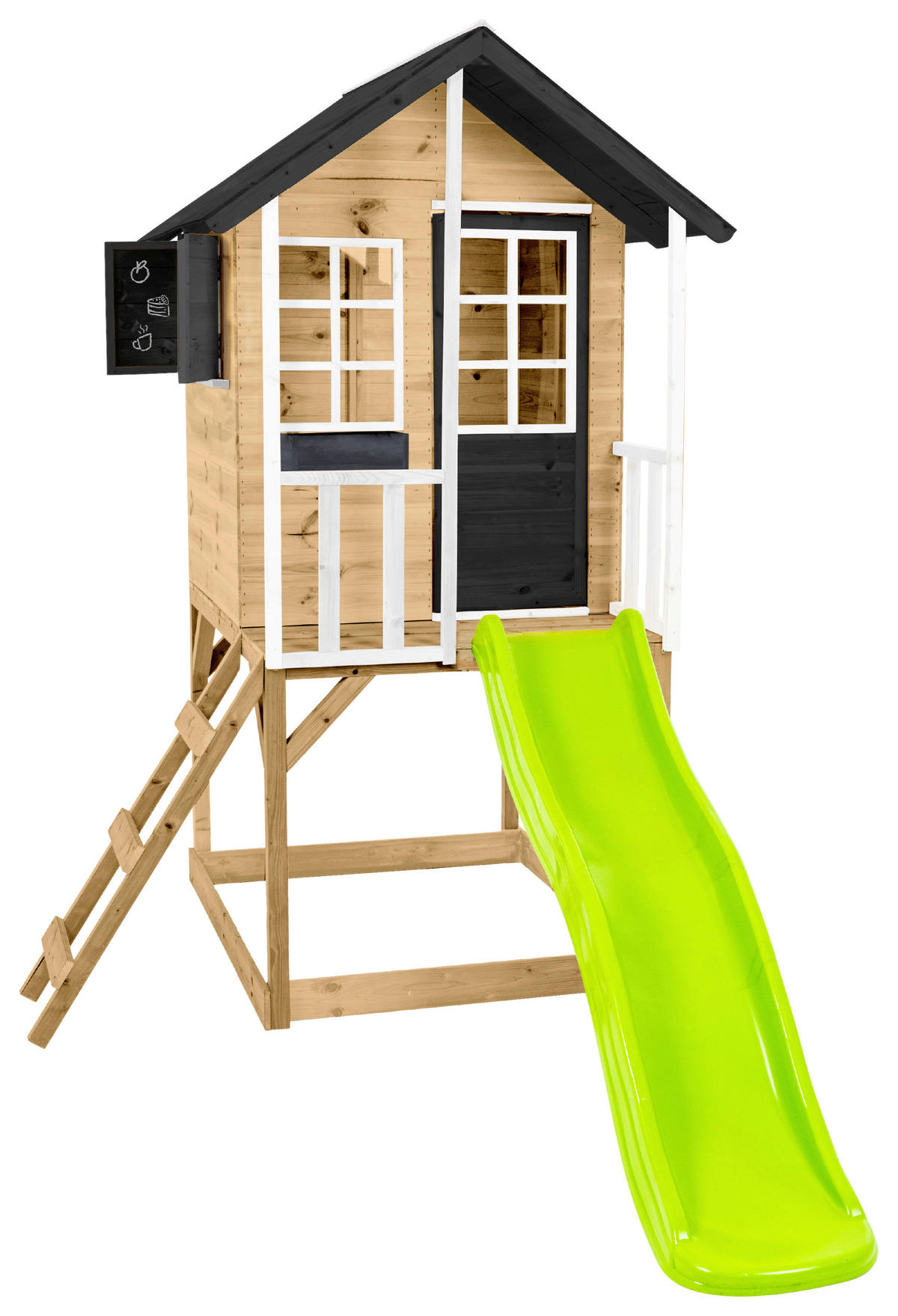 Zwerkules Spielhaus Holli weiß B/H/L: ca. 148x224x270 cm Holli - weiß/natur (270,00/148,00/224,00cm) - Zwerkules