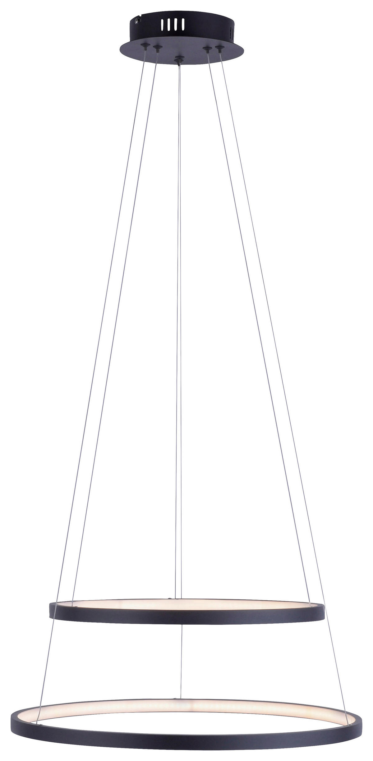 Just Light LED-Pendelleuchte CIRCLE 11525-13 weiß anthrazit Metall Kunststoff H/D: ca. 120x50 cm 2.0 Brennstellen CIRCLE - weiß/anthrazit (50,00/120,00cm) - Just Light