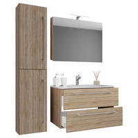 Waschplatz 4tlg-Badinos Eiche Sonoma Nachbildung B/H/T: ca. 81x51,6x46,4 cm 4tlg-Badinos - Eiche (81,00/51,60/46,40cm) - VCM Möbel
