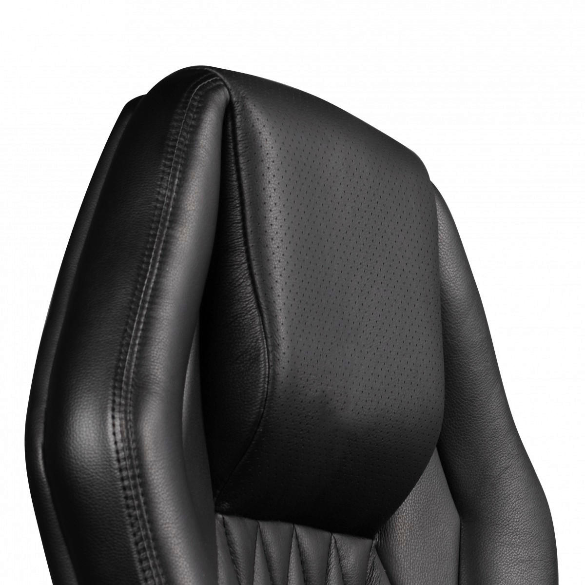 Drehstuhl schwarz Leder Bürostuhl MONTEREY - schwarz (67,00/136,00/70,00cm) - Amstyle