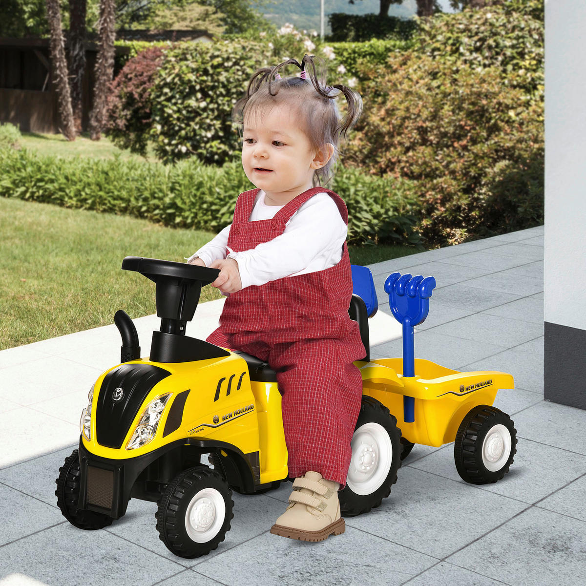 HOMCOM Rutschauto Tettraktor gelb B/H/L: ca. 29x91x44 cm Kinderfahrzeug - gelb (44,00/29,00/91,00cm) - HOMCOM