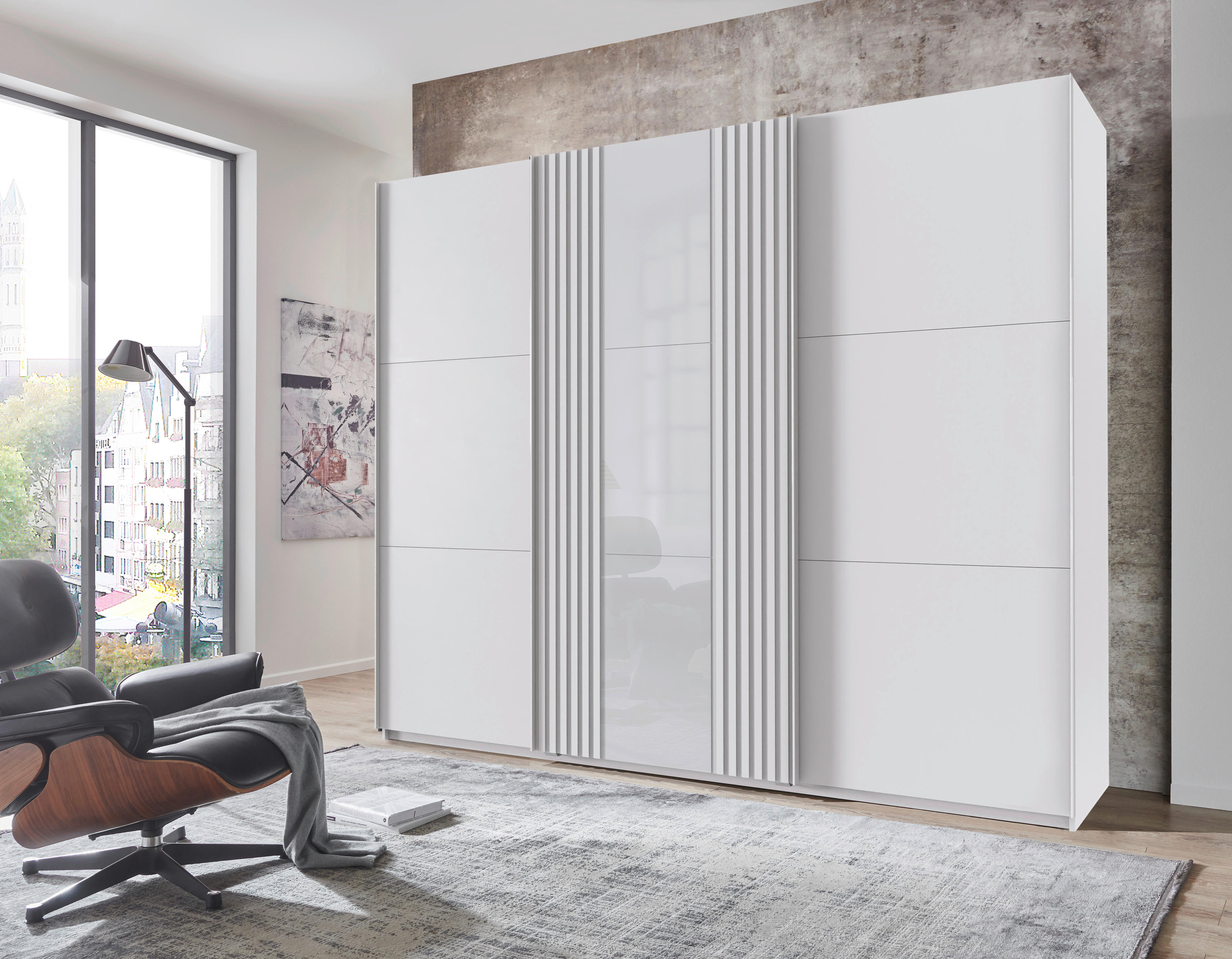 Schwebetürenschrank Atlanta weiß B/H/T: ca. 250x216x65 cm Atlanta - weiß (250,00/216,00/65,00cm)