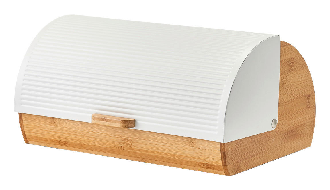 Zeller Brotkasten weiß Bambus B/H/L: ca. 27x19x39 cm Brotkasten - weiß/natur (39,00/27,00/19,00cm) - Zeller