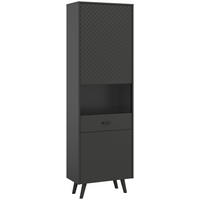 Vitrinenschrank LINEA grau schwarz B/H/T: ca. 58x195x37 cm LINEA - schwarz/grau (58,00/195,00/37,00cm) - xonox.home
