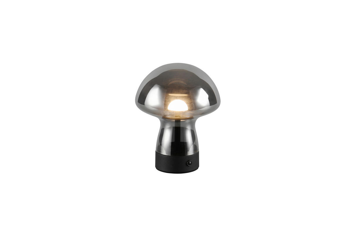 Reality LED Tischleuchte DOOLEY Rauch Glas H: ca. 18 cm 1 Brennstellen Dooley - Rauch (18,00cm) - Reality