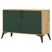 Kommode LUGO Eiche Artisan Nachbildung grün softmatt B/H/T: ca. 108,2x78,4x40 cm LUGO - Eiche/grün (108,20/78,40/40,00cm) - WIPMEB