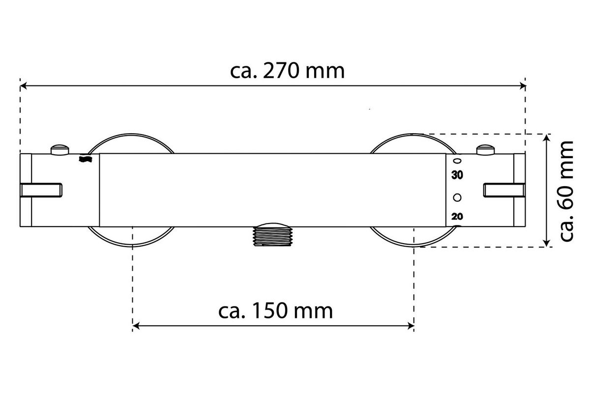Thermostat Duscharmatur CLAUDIO Claudio Chrom CLAUDIO - Chrom (29,30/8,60/8,80cm) - Eisl