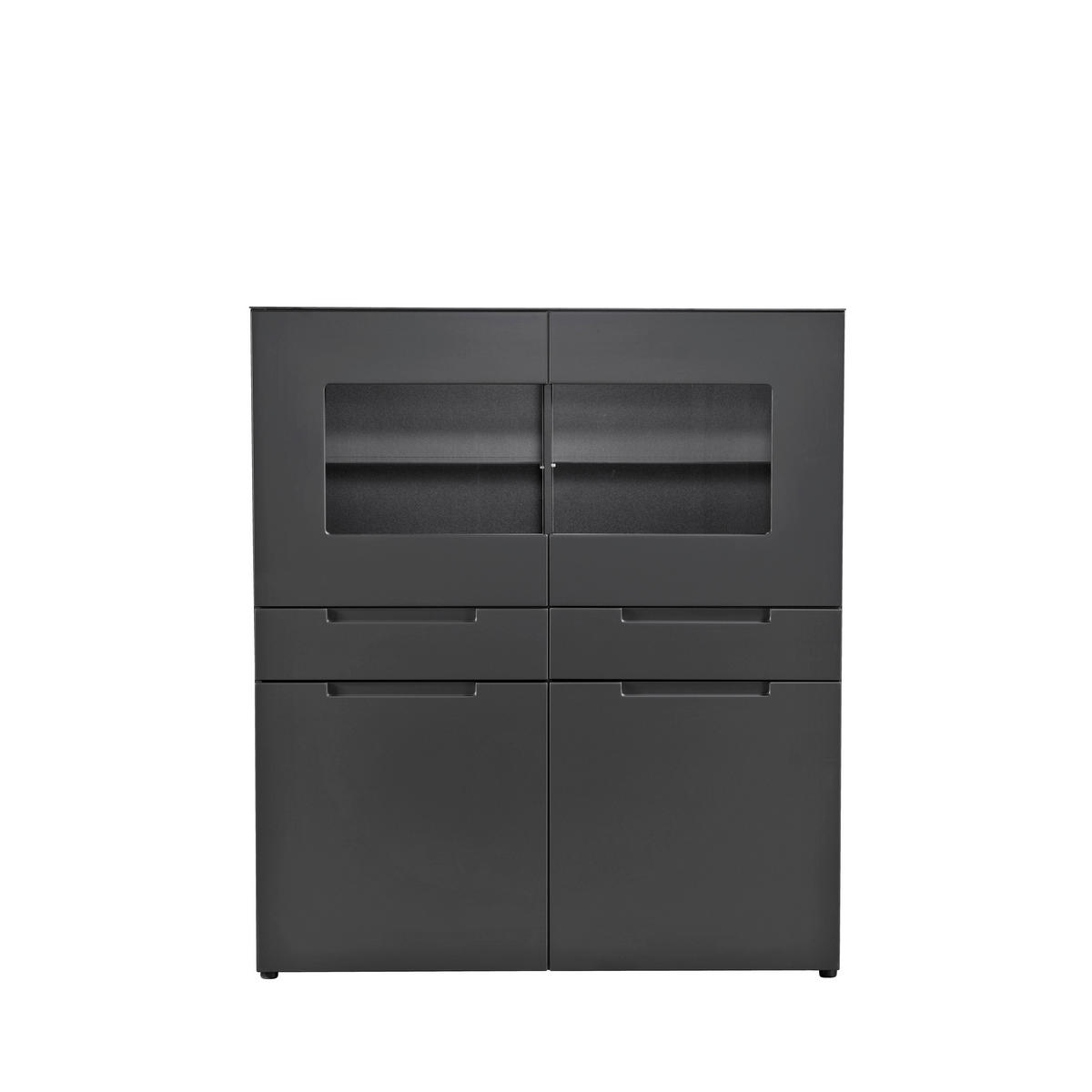 Highboard Mailand anthrazit matt MDF B/H/T: ca. 128x147x40 cm Mailand - anthrazit (128,00/147,00/40,00cm)
