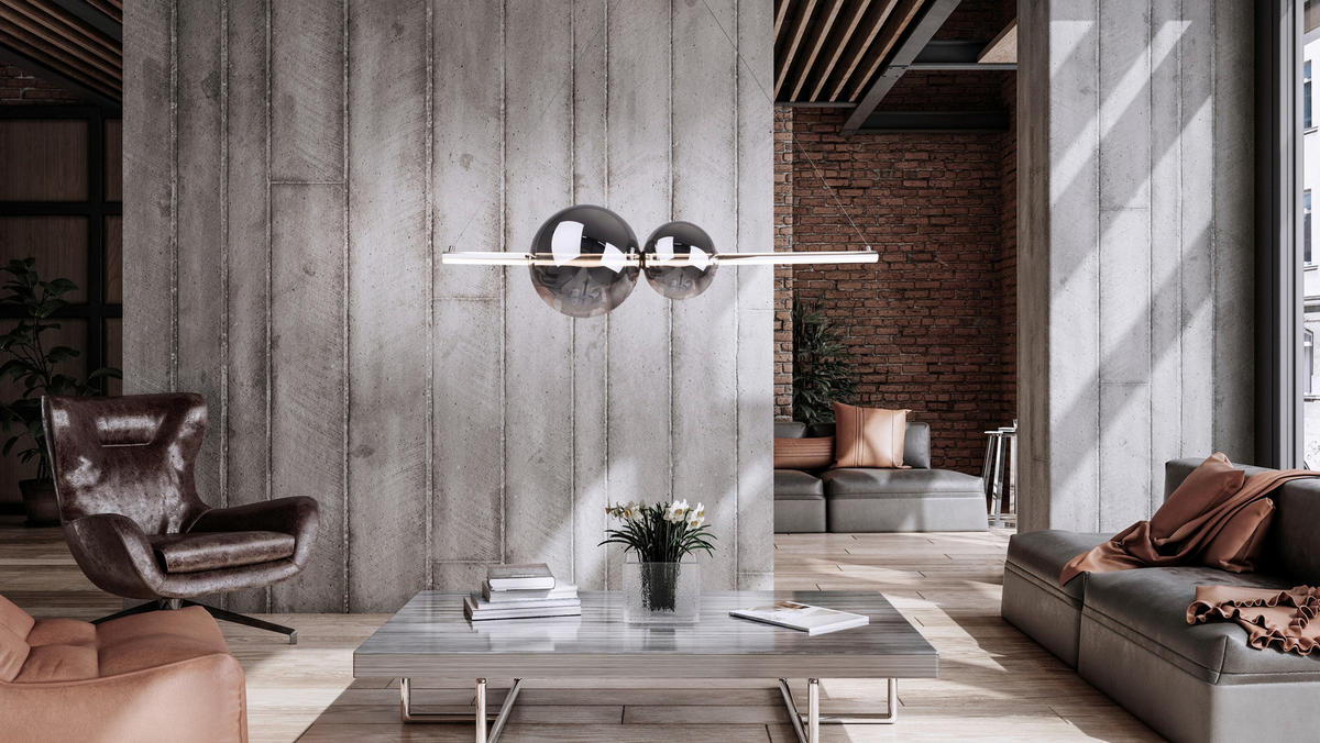 Näve Leuchten LED-Pendelleuchte Chrom Kunststoff Glas B/H/T: ca. 105,3x150x25 cm NOVA - Chrom (105,30/150,00/25,00cm) - Näve Leuchten
