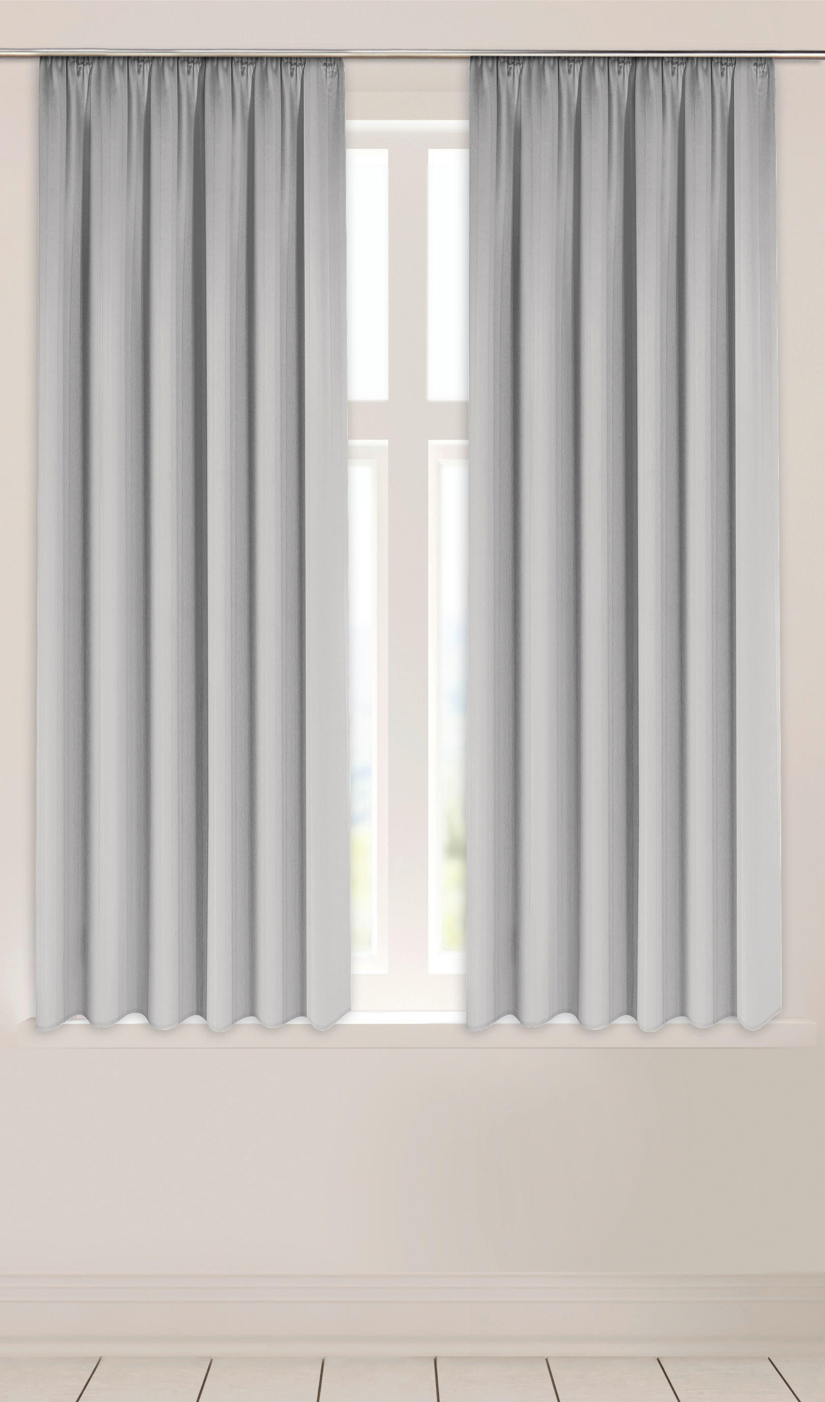 POCOline Verdunklungsvorhang Luna silber B/L: ca. 135x175 cm Luna - silber (135,00/175,00cm) - POCOline