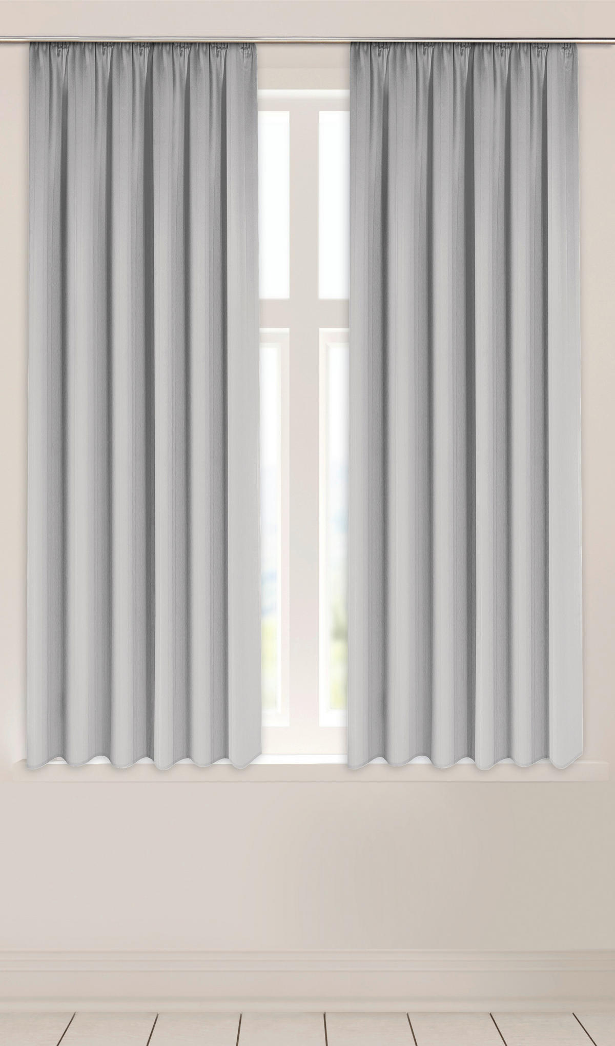 POCOline Verdunklungsvorhang Luna silber B/L: ca. 135x175 cm Luna - silber (135,00/175,00cm) - POCOline