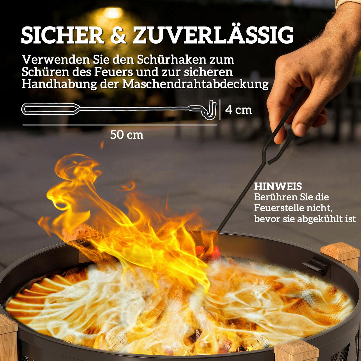 Outsunny Feuerschale Feuerschale - braun/schwarz (75,00/75,00/58,00cm) - Outsunny