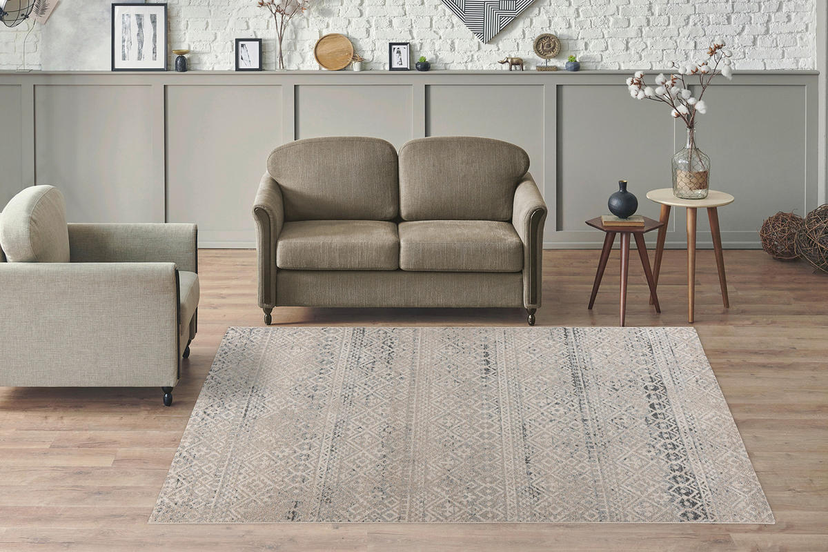 360Living Teppich Gene beige B/L: ca. 80x150 cm Gene - blau/beige (80,00/150,00cm) - 360Living