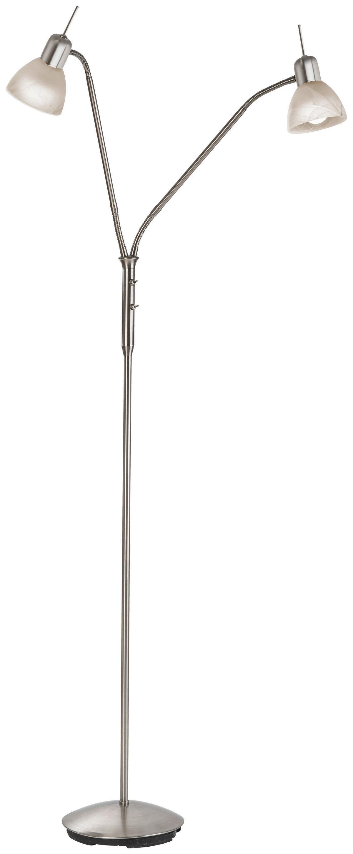 Nowa Stehleuchte 41890201 weiß nickel matt Metall Glas H/D: ca. 145x45 cm E14 2 Brennstellen DAYTONA - weiß/nickel matt (45,00/145,00cm) - Nowa