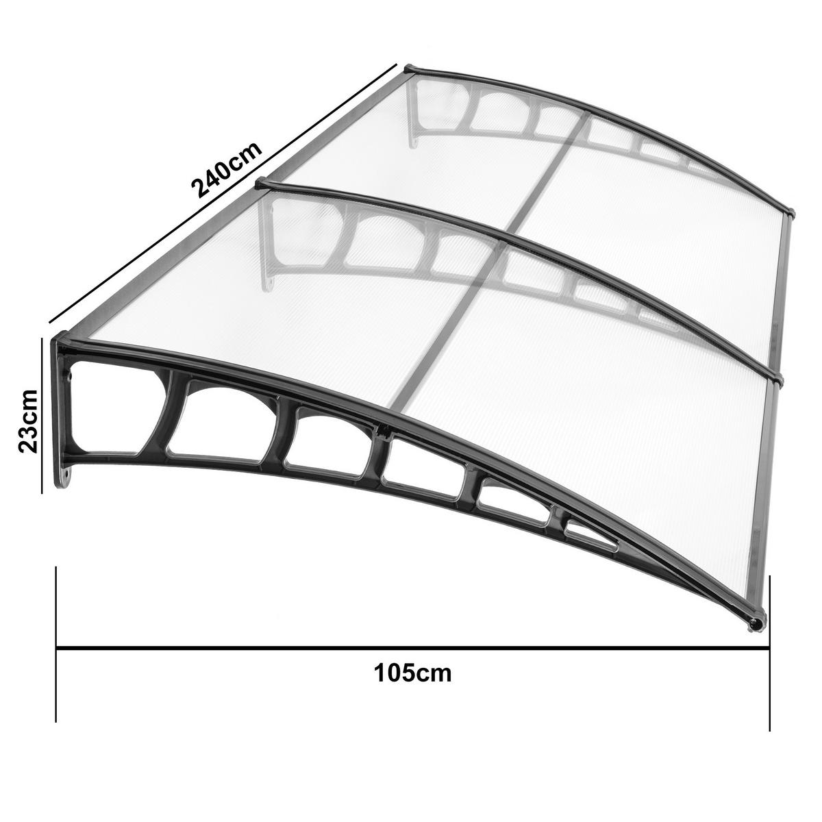BURTAS VORDACH Vordach transparent B/H/L: ca. 240x23x105 cm Vordach_GRDNL004 - transparent (105,00/240,00/23,00cm) - BURTAS VORDACH