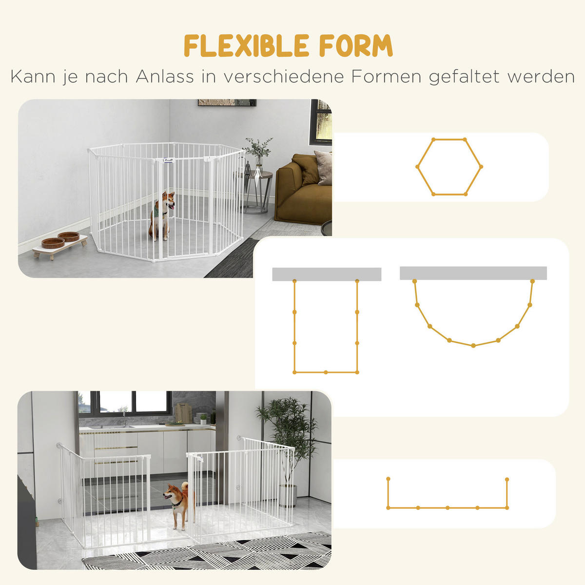 PawHut Gehege weiß Edelstahl B/H/L: ca. 154x154x90 cm Freilaufgehege - weiß (90,00/154,00/154,00cm) - PawHut