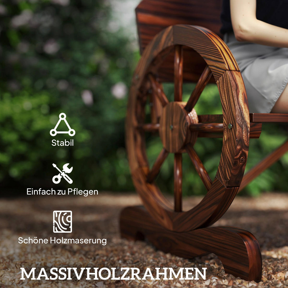 Outsunny Gartenbank Gartenbank - (110,00/55,00/80,00cm) - Outsunny