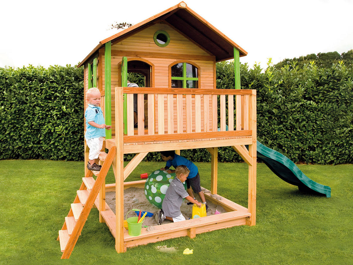 AXI Spielhaus Marc braun B/H/L: ca. 432x293x212 cm Marc - braun/grün (212,00/432,00/293,00cm) - AXI